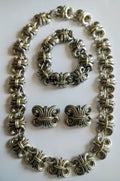 LAGOS Fleur De Lis Caviar 18K Gold & Sterling Silver Necklace Bracelet Earrings Set