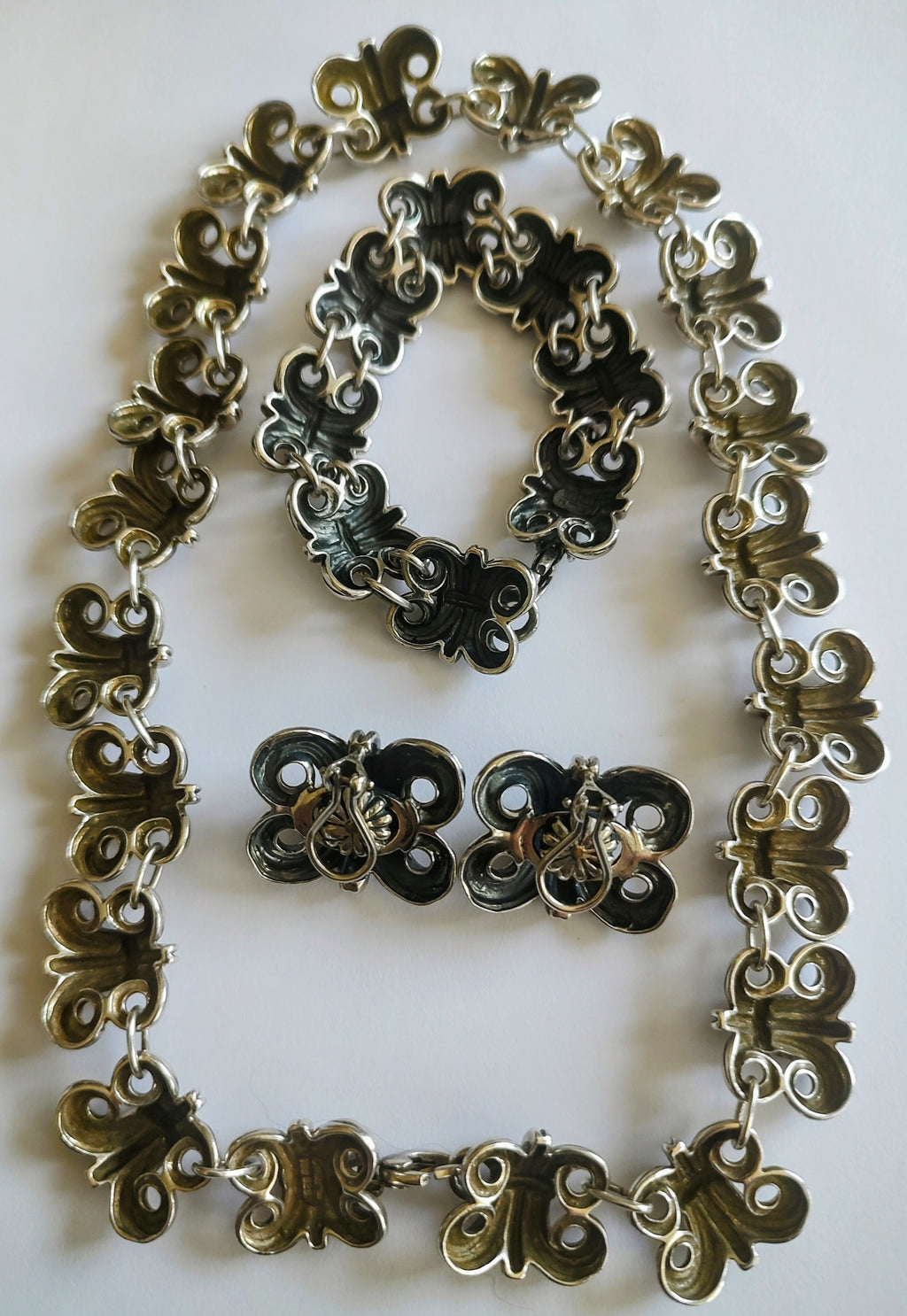 LAGOS Fleur De Lis Caviar 18K Gold & Sterling Silver Necklace Bracelet Earrings Set
