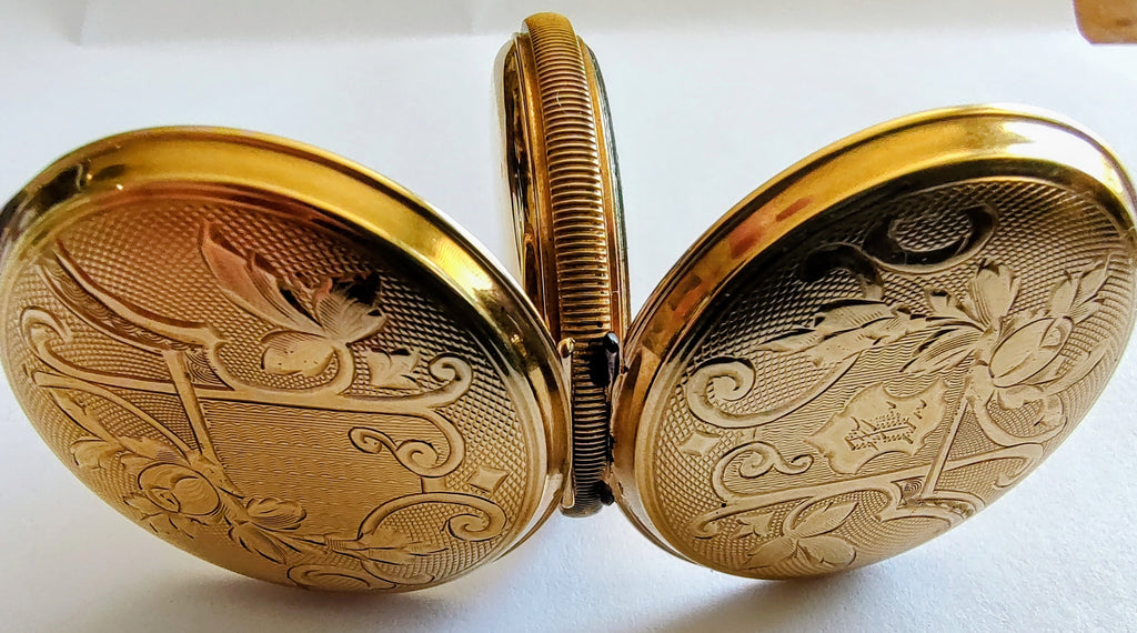 Antique 1908 Elgin Pocket Watch – 14K Gold U.S. Assay Hunting Case – Original Presentation Box