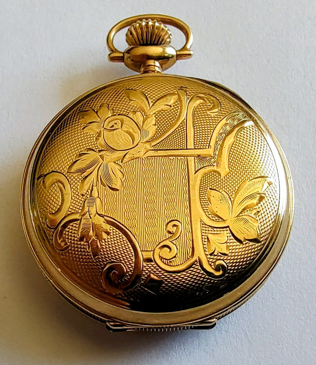 Antique 1908 Elgin Pocket Watch – 14K Gold U.S. Assay Hunting Case – Original Presentation Box