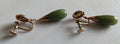 Vintage 14K Gold Natural Jade Drop Earrings 1.5” 6g Articulated Screw Back High Gold Value